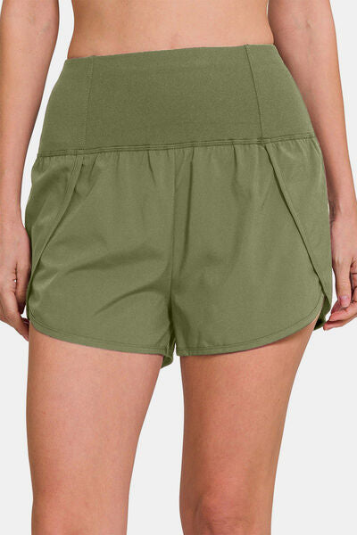 High-Waisted Zipper Back Pocket Active Shorts for Comfort and Style