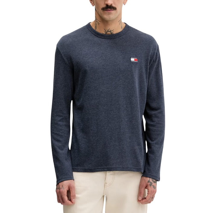 Men’s Blue Organic Cotton Knitwear – Lightweight Spring Pullover