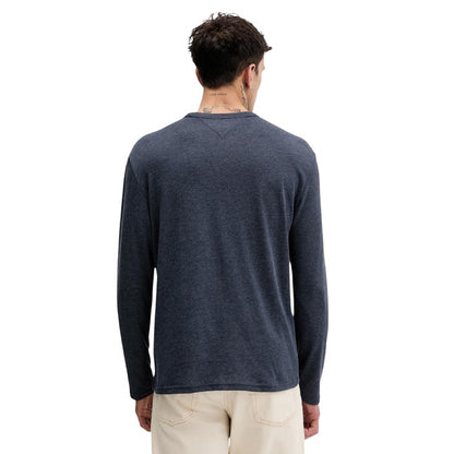 Men’s Blue Organic Cotton Knitwear – Lightweight Spring Pullover