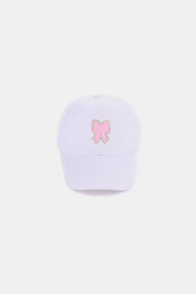 Ribbon Bow Chenille Patch Baseball Cap for a Trendy Casual Look