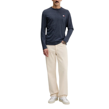 Men’s Blue Organic Cotton Round-Neck Knitwear