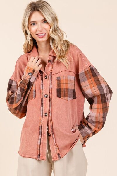 Plaid Patchwork Shirt Jacket for Stylish and Versatile Layering