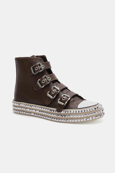 Bold Studded Platform Sneakers with Multi-Buckle Straps