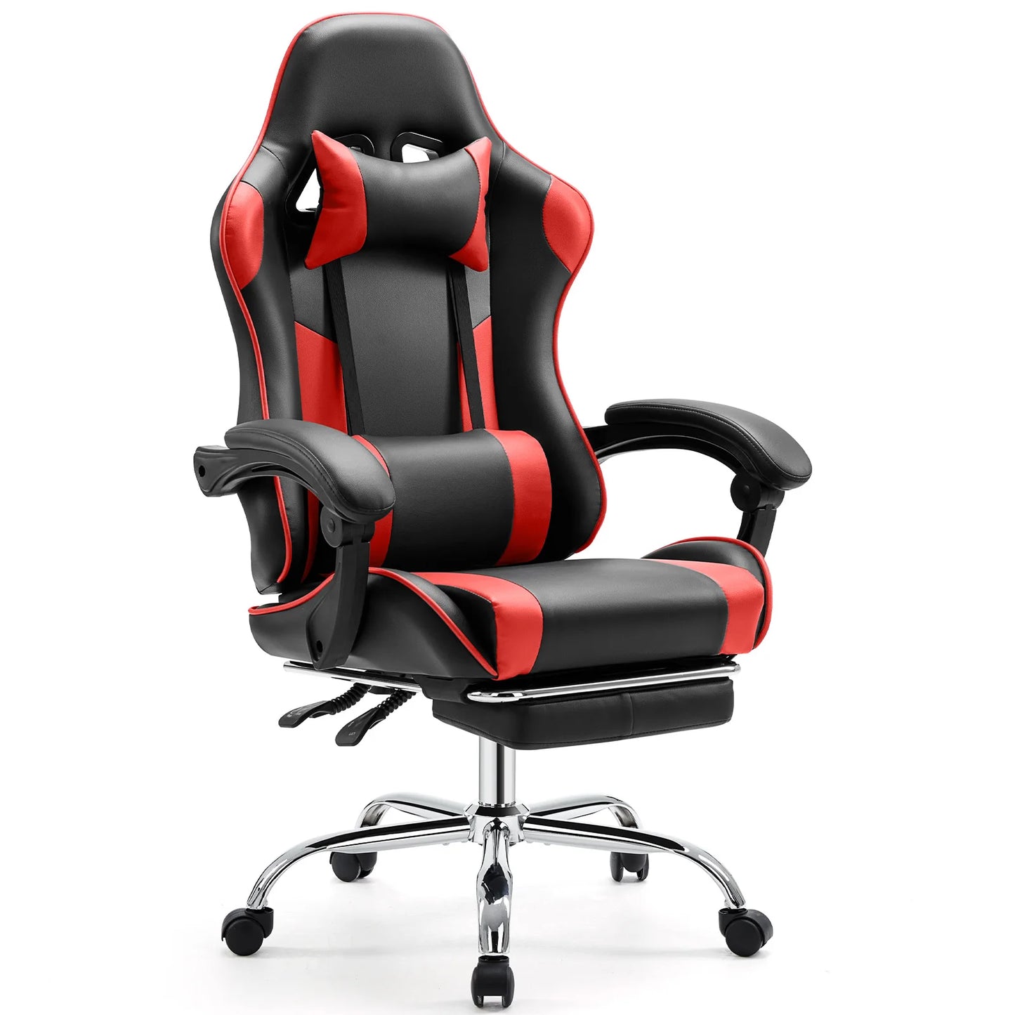 Ergonomic Racing Gaming Chair Swivel Leather with Lumbar Support