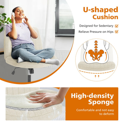 Ergonomic Wide Seat Cross Legged Office Chair with Rocking Function