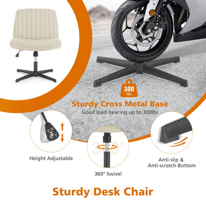 Ergonomic Wide Seat Cross Legged Office Chair with Rocking Function