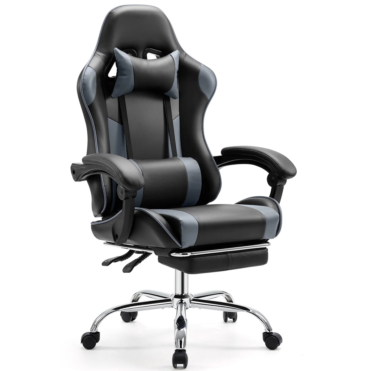 Ergonomic Racing Gaming Chair Swivel Leather with Lumbar Support