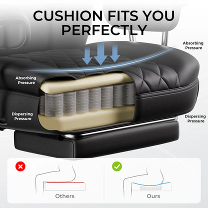 Big and Tall Gaming Chair Pocket Spring Lumbar Support Footrest