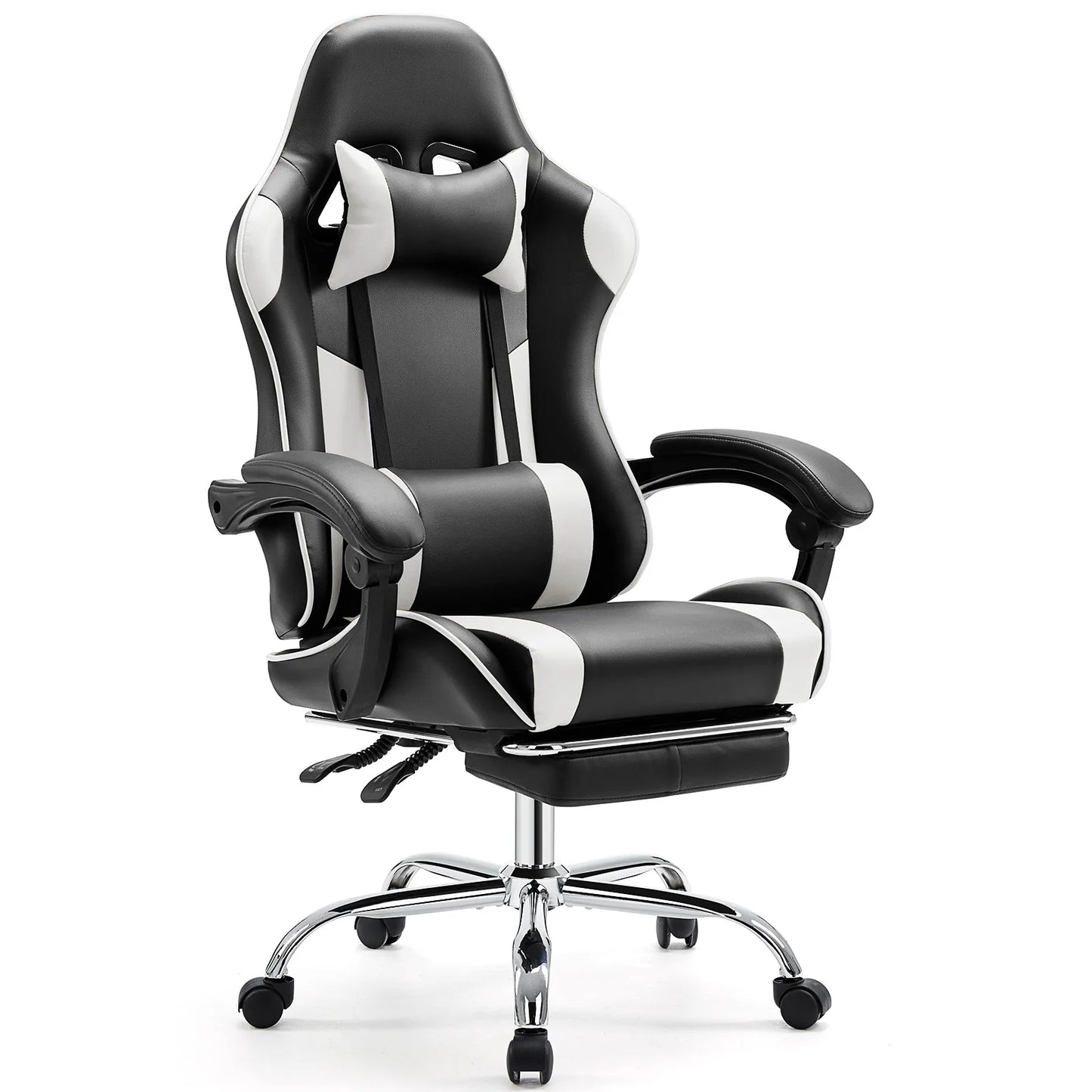 Ergonomic Racing Gaming Chair Swivel Leather with Lumbar Support