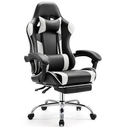 Ergonomic Racing Gaming Chair Swivel Leather with Lumbar Support