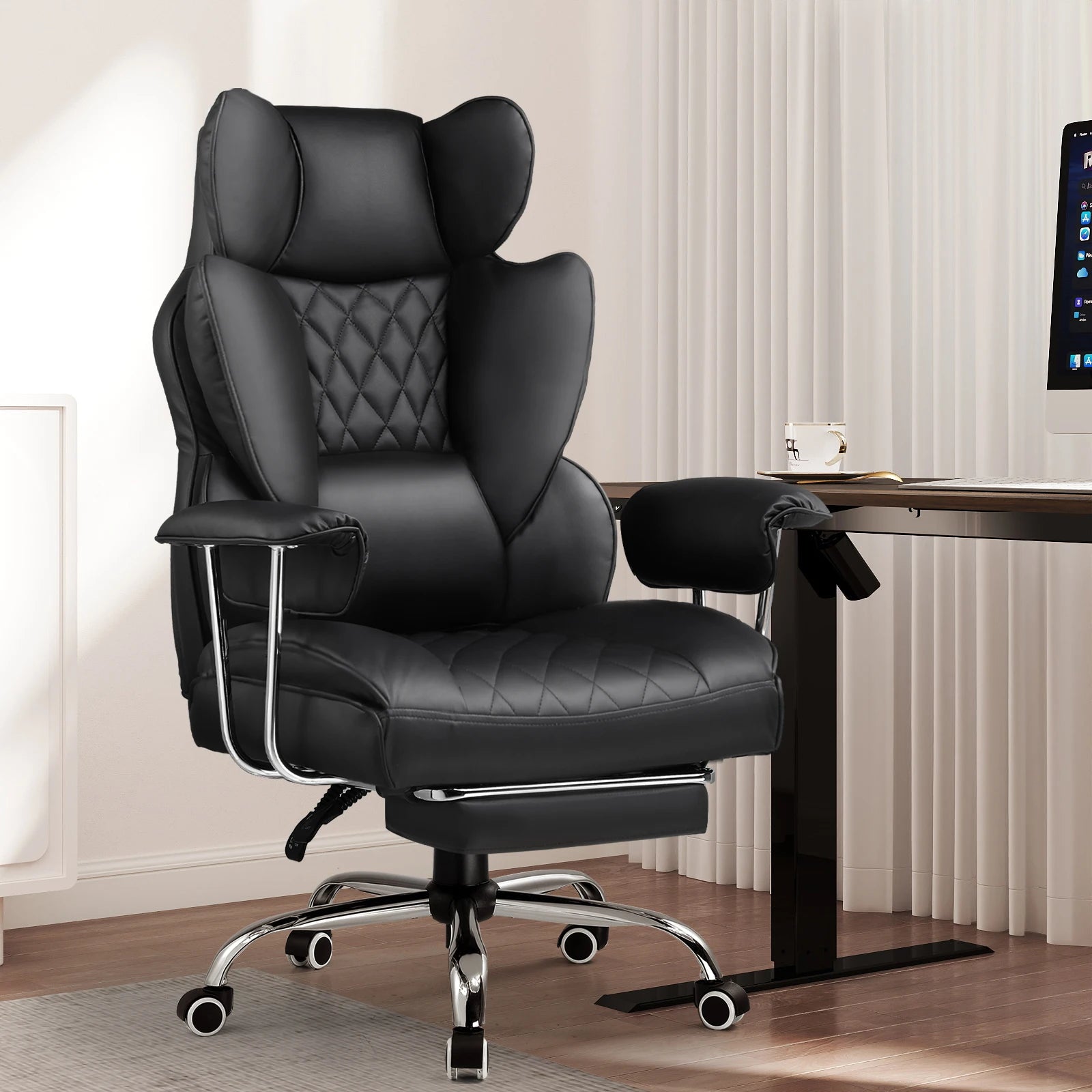 Big and Tall Gaming Chair with Pocket Spring & Footrest
