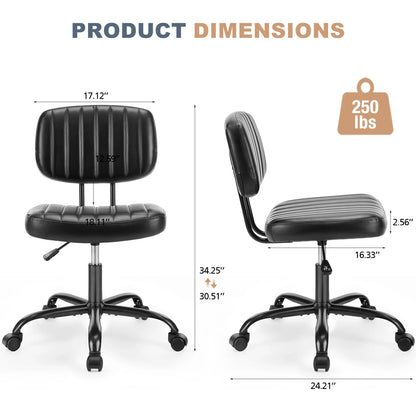 Space-Saving Ergonomic Office Chair with Adjustable Height Lumbar Support
