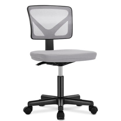Ergonomic Armless Mesh Office Chair with Adjustable Lumbar Support