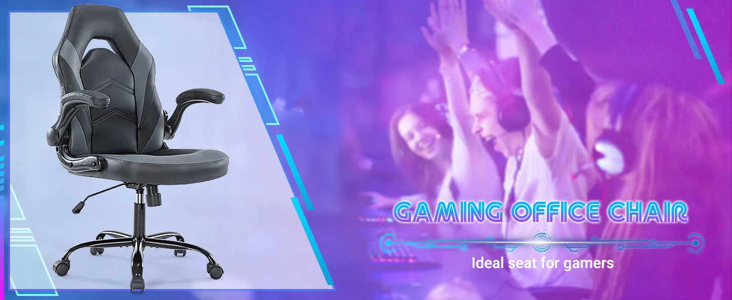 Ergonomic Racing Gaming Chair Adjustable PU Leather Executive Office Desk Seat