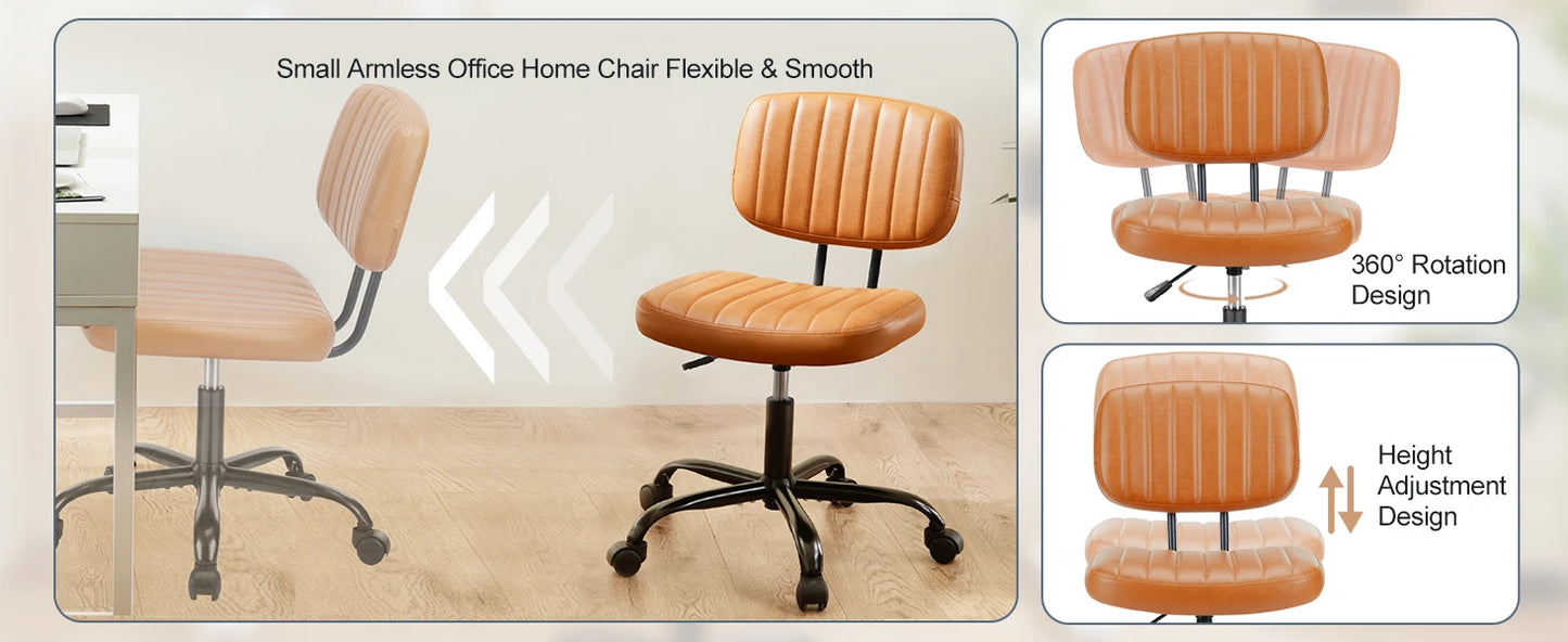 Space-Saving Ergonomic Office Chair with Adjustable Height Lumbar Support