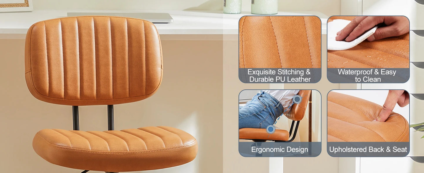 Space-Saving Ergonomic Office Chair with Adjustable Height Lumbar Support