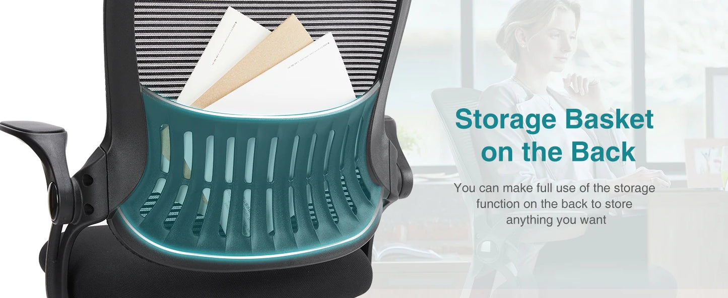 Ergonomic Mesh Office Chair with Adjustable Height and Swivel Wheels