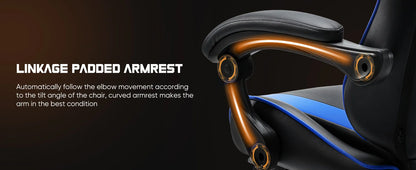 Ergonomic Racing Gaming Chair Swivel Leather with Lumbar Support