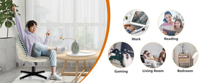 Ergonomic Wide Seat Cross Legged Office Chair with Rocking Function