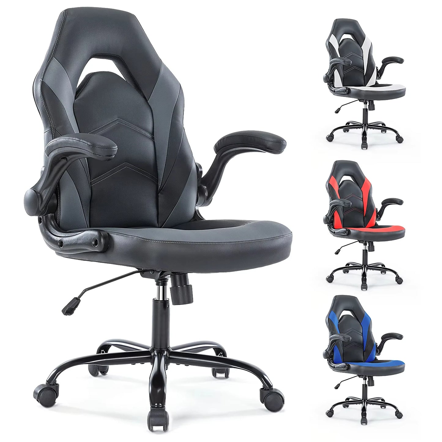 Ergonomic Racing Gaming Chair Adjustable PU Leather Executive Office Desk Seat