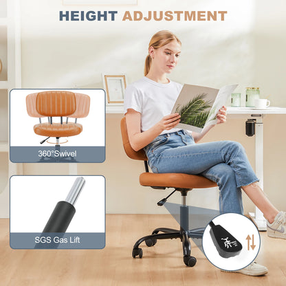 Space-Saving Ergonomic Office Chair with Adjustable Height Lumbar Support