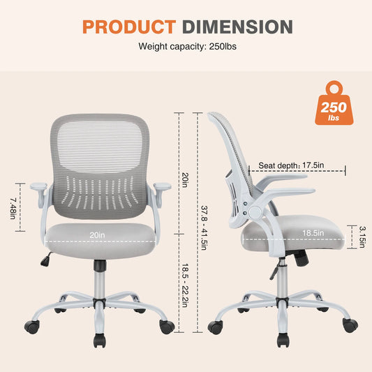 Ergonomic Mesh Office Chair with Adjustable Height and Swivel Wheels