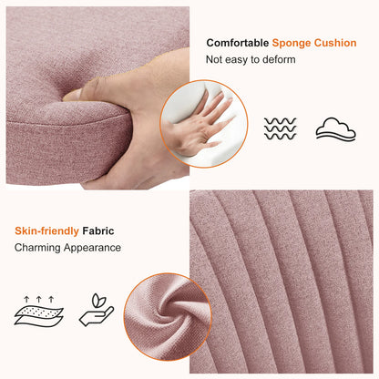 Small Armless Swivel Office Chair Modern Fabric Task Vanity Seat