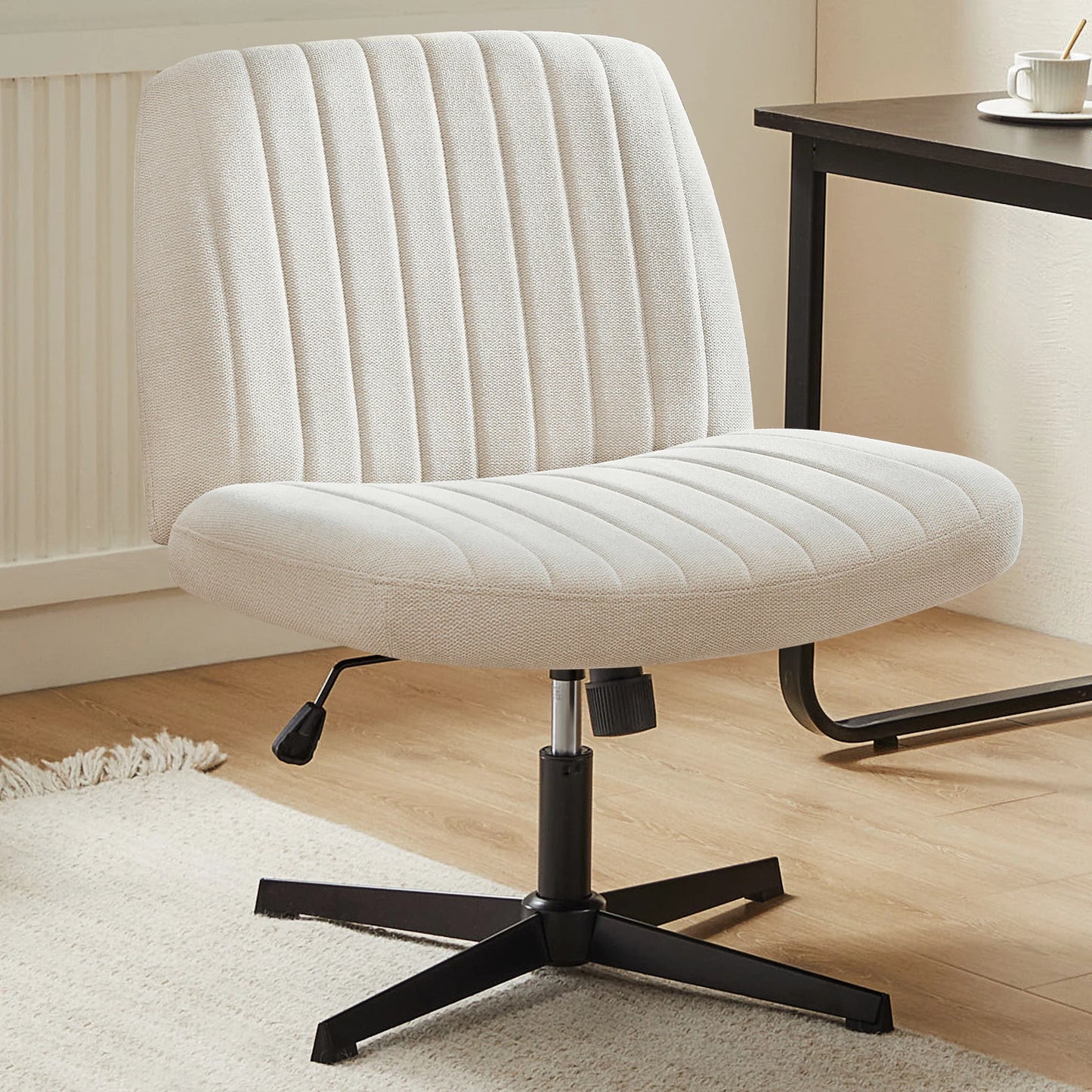 Ergonomic Cross Legged Desk Chair with Wide Seat & Rocking