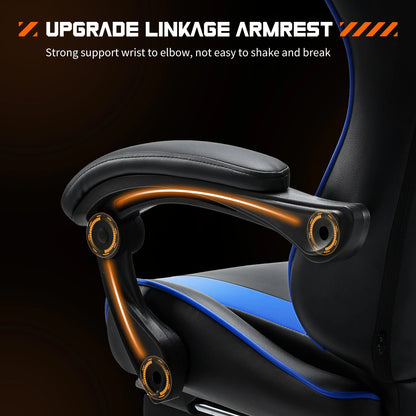 Ergonomic Racing Gaming Chair Swivel Leather with Lumbar Support