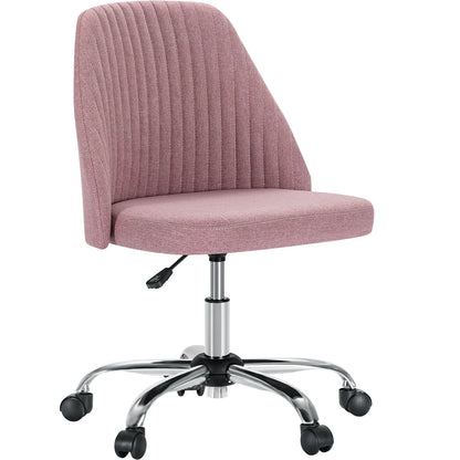 Small Swivel Office Chair - Modern Fabric Task Vanity Seat