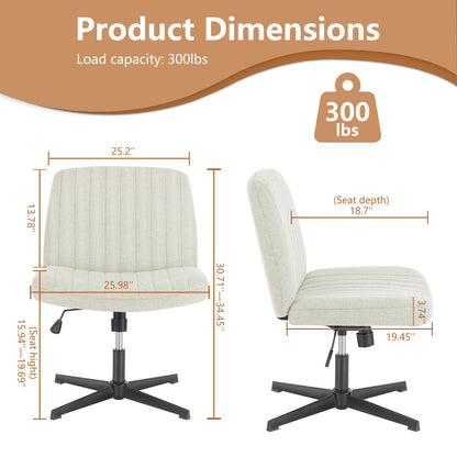 Ergonomic Wide Seat Cross Legged Office Chair with Rocking Function
