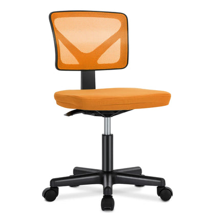Ergonomic Armless Mesh Office Chair with Adjustable Lumbar Support