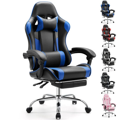 Ergonomic Racing Gaming Chair Swivel Leather with Lumbar Support