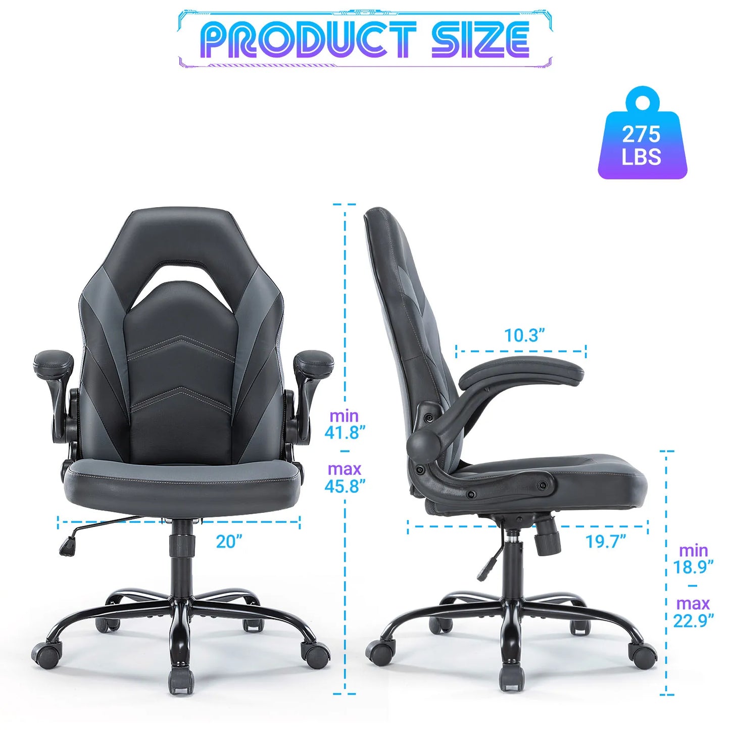 Ergonomic Racing Gaming Chair Adjustable PU Leather Executive Office Desk Seat