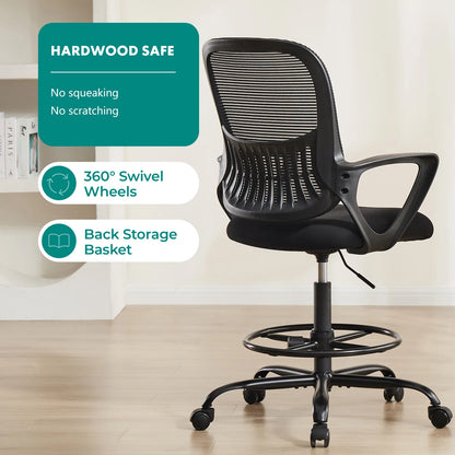 Ergonomic Mesh Office Chair with Adjustable Height and Swivel Wheels