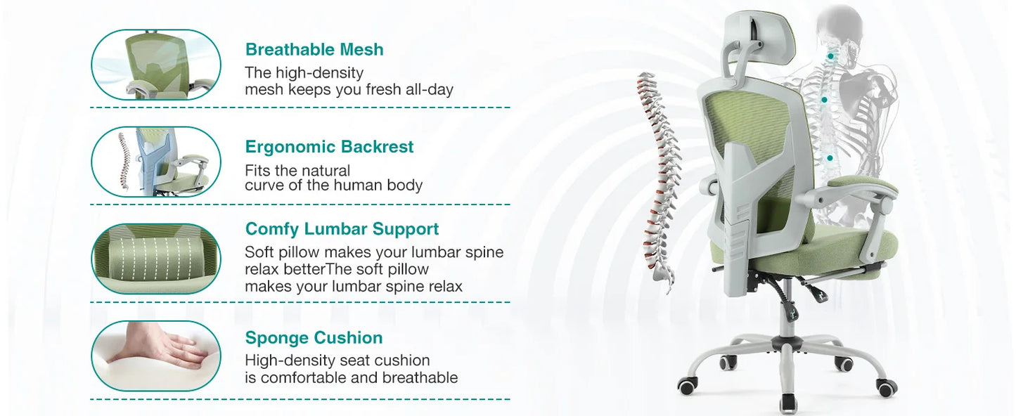 Ergonomic High Back Mesh Gaming Chair with Lumbar Support