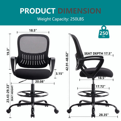 Ergonomic Mesh Office Chair with Adjustable Height and Swivel Wheels
