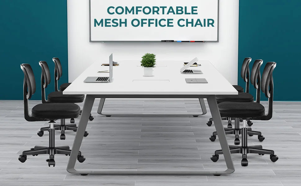 Ergonomic Armless Mesh Office Chair with Adjustable Lumbar Support