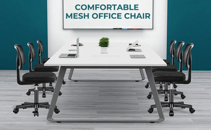 Ergonomic Armless Mesh Office Chair with Adjustable Lumbar Support