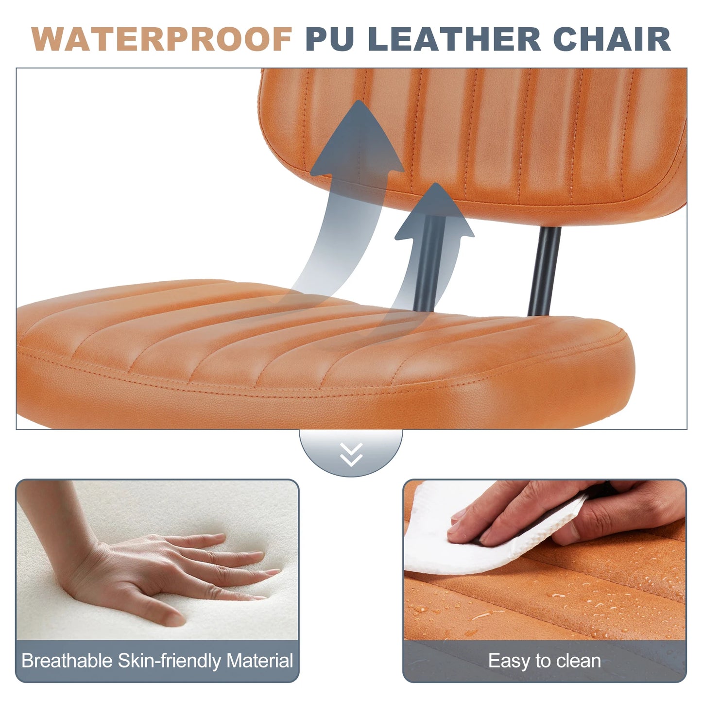 Space-Saving Ergonomic Office Chair with Adjustable Height Lumbar Support