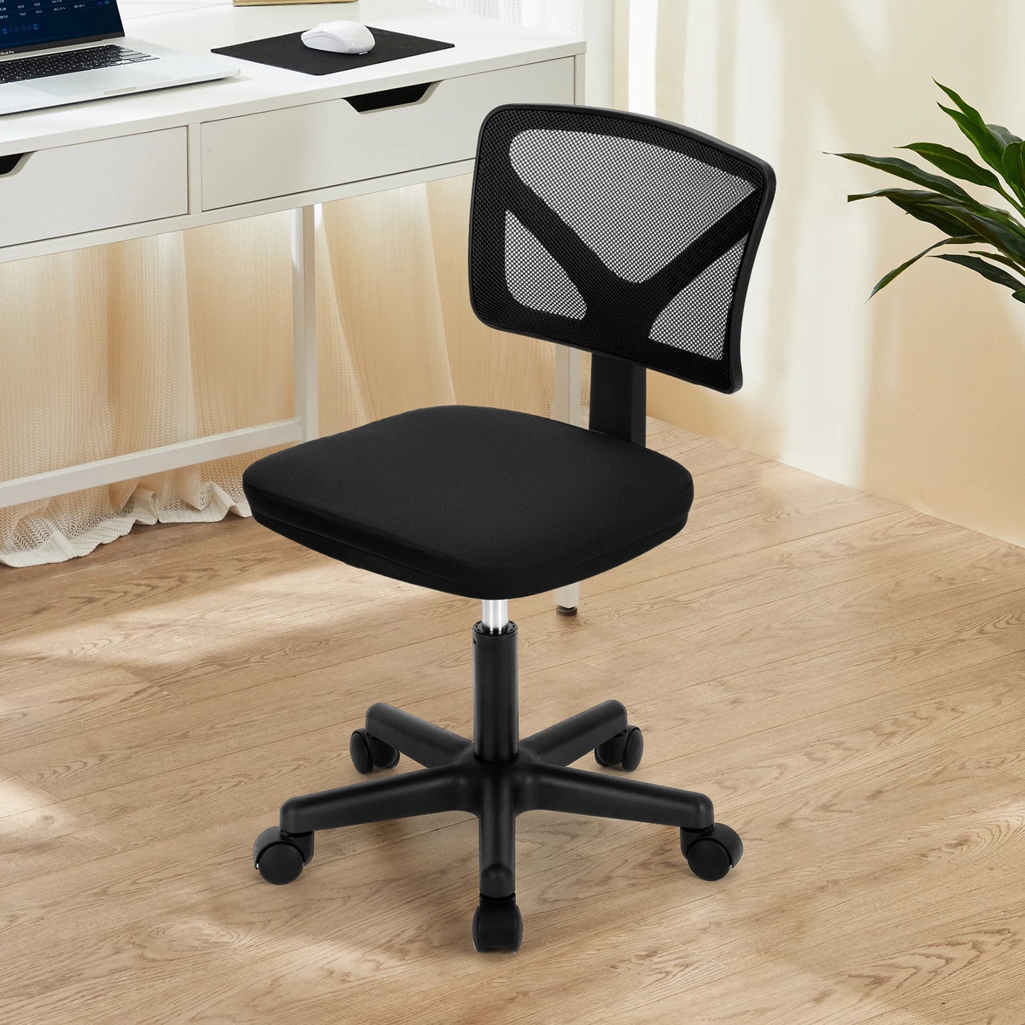 Ergonomic Armless Mesh Office Chair with Lumbar Support