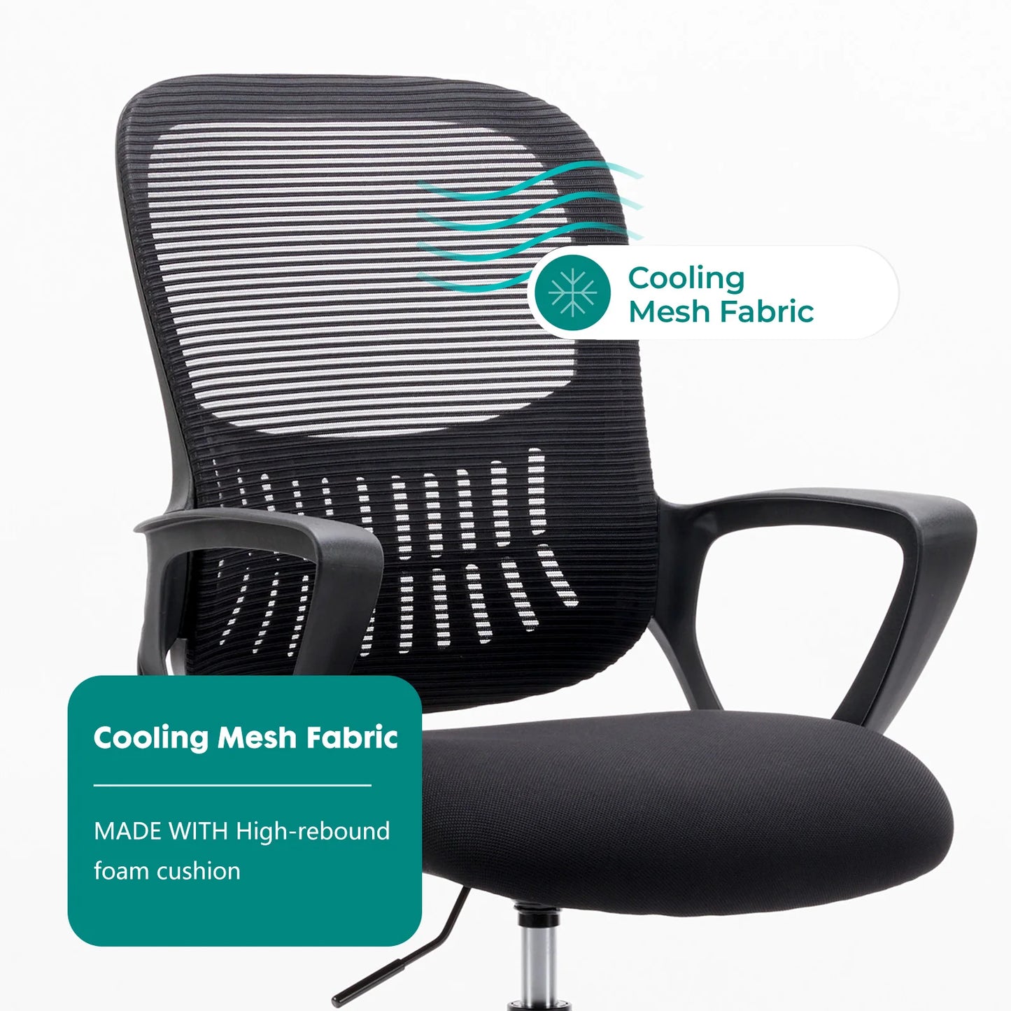 Ergonomic Mesh Office Chair with Adjustable Height and Swivel Wheels