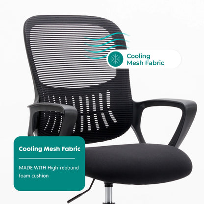Ergonomic Mesh Office Chair with Adjustable Height and Swivel Wheels