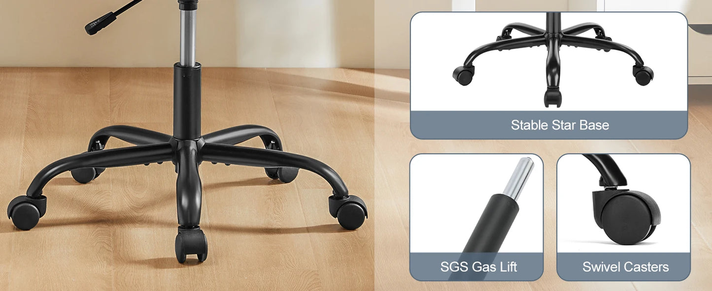 Space-Saving Ergonomic Office Chair with Adjustable Height Lumbar Support