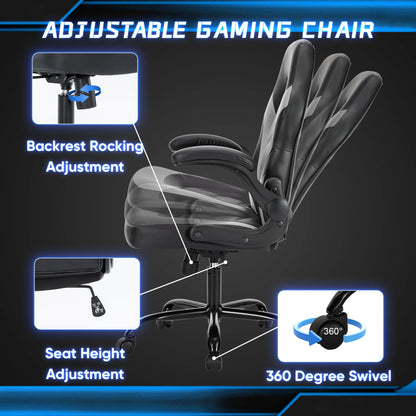 Ergonomic Racing Gaming Chair Adjustable PU Leather Executive Office Desk Seat