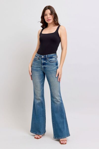 Vintage Wash Tummy Control Jeans for a Slimming Silhouette