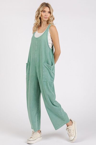 Chic Wide Leg Overalls with Scoop Neck for Effortless Style