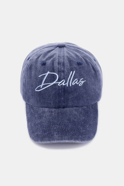 Washed DALLAS Embroidered Baseball Cap for Casual Style