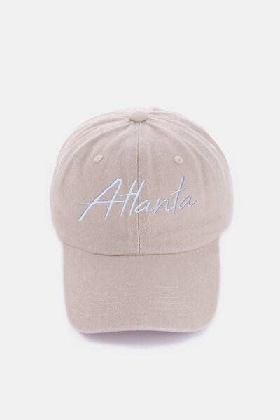 Washed ATLANTA Embroidered Baseball Cap for Casual Everyday Style