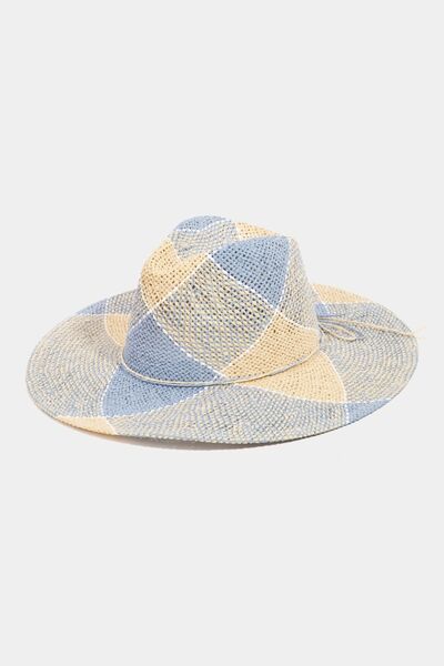 Stylish Contrast Straw Braid Hat for Sun Protection and Fashion